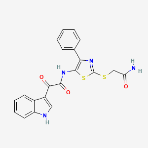 N-(2-((2-amino-2-oxoethyl)thio)-4-phenylthiazol-5-yl)-2-(1H-indol-3-yl)-2-oxoacetamide