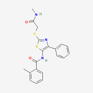 2-methyl-N-(2-((2-(methylamino)-2-oxoethyl)thio)-4-phenylthiazol-5-yl)benzamide