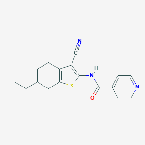 molecular formula C17H17N3OS B331273 N-(3-cyano-6-ethyl-4,5,6,7-tetrahydro-1-benzothiophen-2-yl)pyridine-4-carboxamide 