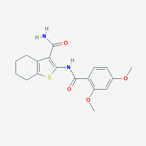 molecular formula C18H20N2O4S B331274 2-[(2,4-Dimethoxybenzoyl)amino]-4,5,6,7-tetrahydro-1-benzothiophene-3-carboxamide 