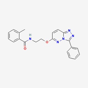 molecular formula C21H19N5O2 B3312747 2-methyl-N-(2-((3-phenyl-[1,2,4]triazolo[4,3-b]pyridazin-6-yl)oxy)ethyl)benzamide CAS No. 946328-15-0