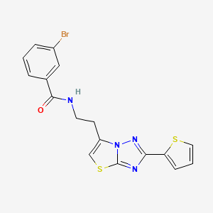molecular formula C17H13BrN4OS2 B3312767 3-bromo-N-(2-(2-(thiophen-2-yl)thiazolo[3,2-b][1,2,4]triazol-6-yl)ethyl)benzamide CAS No. 946329-28-8
