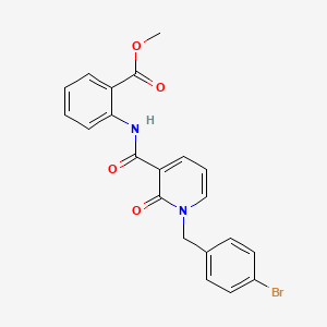 molecular formula C21H17BrN2O4 B3312808 Methyl 2-(1-(4-bromobenzyl)-2-oxo-1,2-dihydropyridine-3-carboxamido)benzoate CAS No. 946333-02-4
