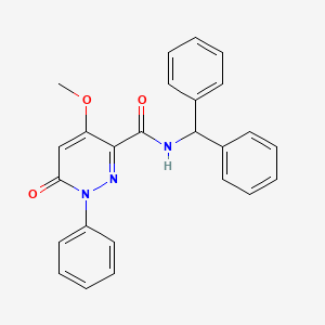 molecular formula C25H21N3O3 B3312812 N-(diphenylmethyl)-4-methoxy-6-oxo-1-phenyl-1,6-dihydropyridazine-3-carboxamide CAS No. 946333-20-6