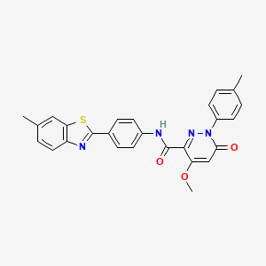 molecular formula C27H22N4O3S B3312823 4-methoxy-N-[4-(6-methyl-1,3-benzothiazol-2-yl)phenyl]-1-(4-methylphenyl)-6-oxo-1,6-dihydropyridazine-3-carboxamide CAS No. 946333-71-7