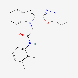 molecular formula C22H22N4O2 B3312838 N-(2,3-dimethylphenyl)-2-[2-(5-ethyl-1,3,4-oxadiazol-2-yl)-1H-indol-1-yl]acetamide CAS No. 946334-27-6