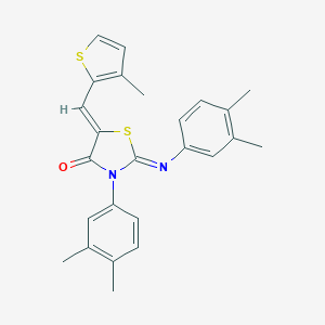 molecular formula C25H24N2OS2 B331286 3-(3,4-Dimethylphenyl)-2-[(3,4-dimethylphenyl)imino]-5-[(3-methyl-2-thienyl)methylene]-1,3-thiazolidin-4-one 