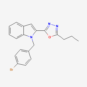 molecular formula C20H18BrN3O B3312897 1-(4-bromobenzyl)-2-(5-propyl-1,3,4-oxadiazol-2-yl)-1H-indole CAS No. 946335-25-7