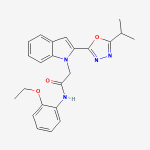 molecular formula C23H24N4O3 B3312926 N-(2-ethoxyphenyl)-2-(2-(5-isopropyl-1,3,4-oxadiazol-2-yl)-1H-indol-1-yl)acetamide CAS No. 946335-52-0