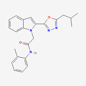 molecular formula C23H24N4O2 B3312958 2-(2-(5-isobutyl-1,3,4-oxadiazol-2-yl)-1H-indol-1-yl)-N-(o-tolyl)acetamide CAS No. 946336-08-9