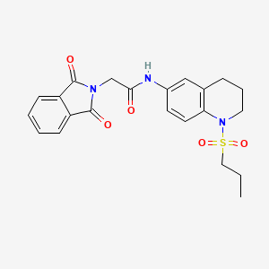 molecular formula C22H23N3O5S B3312963 2-(1,3-dioxoisoindolin-2-yl)-N-(1-(propylsulfonyl)-1,2,3,4-tetrahydroquinolin-6-yl)acetamide CAS No. 946337-05-9