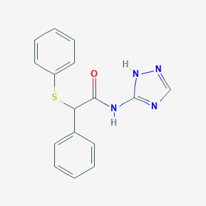molecular formula C16H14N4OS B331297 2-phenyl-2-(phenylsulfanyl)-N-(1H-1,2,4-triazol-3-yl)acetamide 