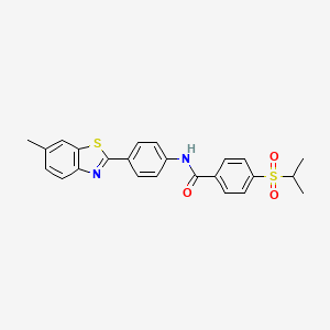 molecular formula C24H22N2O3S2 B3312981 4-(isopropylsulfonyl)-N-(4-(6-methylbenzo[d]thiazol-2-yl)phenyl)benzamide CAS No. 946337-96-8