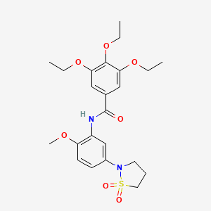 molecular formula C23H30N2O7S B3313005 N-(5-(1,1-dioxidoisothiazolidin-2-yl)-2-methoxyphenyl)-3,4,5-triethoxybenzamide CAS No. 946339-16-8