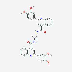molecular formula C39H36N4O6 B331302 2-(3,4-dimethoxyphenyl)-N-[2-({[2-(3,4-dimethoxyphenyl)-4-quinolinyl]carbonyl}amino)-1-methylethyl]-4-quinolinecarboxamide 
