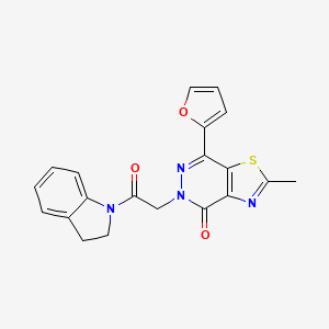 molecular formula C20H16N4O3S B3313027 7-(furan-2-yl)-5-(2-(indolin-1-yl)-2-oxoethyl)-2-methylthiazolo[4,5-d]pyridazin-4(5H)-one CAS No. 946341-91-9