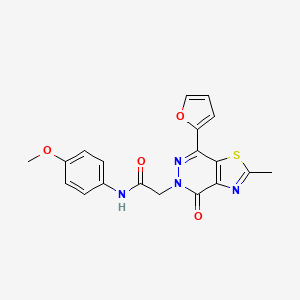 molecular formula C19H16N4O4S B3313040 2-(7-(furan-2-yl)-2-methyl-4-oxothiazolo[4,5-d]pyridazin-5(4H)-yl)-N-(4-methoxyphenyl)acetamide CAS No. 946341-97-5
