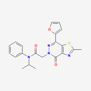 molecular formula C21H20N4O3S B3313046 2-(7-(furan-2-yl)-2-methyl-4-oxothiazolo[4,5-d]pyridazin-5(4H)-yl)-N-isopropyl-N-phenylacetamide CAS No. 946342-21-8