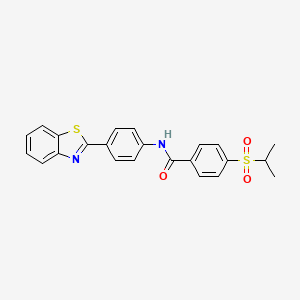 molecular formula C23H20N2O3S2 B3313059 N-(4-(benzo[d]thiazol-2-yl)phenyl)-4-(isopropylsulfonyl)benzamide CAS No. 946342-99-0