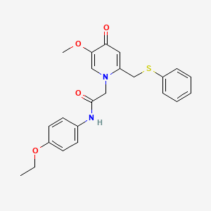molecular formula C23H24N2O4S B3313066 N-(4-ethoxyphenyl)-2-(5-methoxy-4-oxo-2-((phenylthio)methyl)pyridin-1(4H)-yl)acetamide CAS No. 946343-52-8