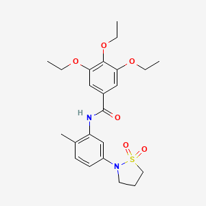 molecular formula C23H30N2O6S B3313080 N-(5-(1,1-dioxidoisothiazolidin-2-yl)-2-methylphenyl)-3,4,5-triethoxybenzamide CAS No. 946343-74-4