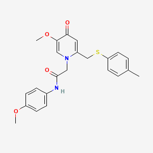 2-(5-methoxy-4-oxo-2-((p-tolylthio)methyl)pyridin-1(4H)-yl)-N-(4-methoxyphenyl)acetamide