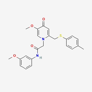 2-(5-methoxy-4-oxo-2-((p-tolylthio)methyl)pyridin-1(4H)-yl)-N-(3-methoxyphenyl)acetamide