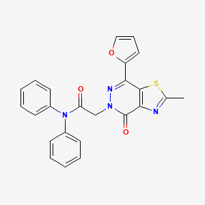 molecular formula C24H18N4O3S B3313130 2-(7-(furan-2-yl)-2-methyl-4-oxothiazolo[4,5-d]pyridazin-5(4H)-yl)-N,N-diphenylacetamide CAS No. 946346-29-8