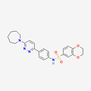 molecular formula C24H26N4O4S B3313136 N-[4-(6-azepan-1-ylpyridazin-3-yl)phenyl]-2,3-dihydro-1,4-benzodioxine-6-sulfonamide CAS No. 946346-47-0