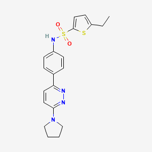 molecular formula C20H22N4O2S2 B3313140 5-ethyl-N-[4-(6-pyrrolidin-1-ylpyridazin-3-yl)phenyl]thiophene-2-sulfonamide CAS No. 946346-71-0