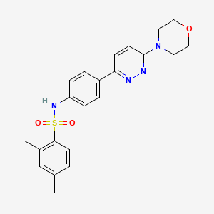 molecular formula C22H24N4O3S B3313146 2,4-dimethyl-N-(4-(6-morpholinopyridazin-3-yl)phenyl)benzenesulfonamide CAS No. 946346-79-8