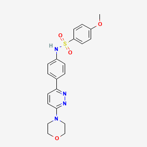 molecular formula C21H22N4O4S B3313154 4-methoxy-N-(4-(6-morpholinopyridazin-3-yl)phenyl)benzenesulfonamide CAS No. 946346-83-4