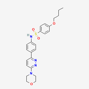 molecular formula C24H28N4O4S B3313159 4-butoxy-N-{4-[6-(morpholin-4-yl)pyridazin-3-yl]phenyl}benzene-1-sulfonamide CAS No. 946346-91-4