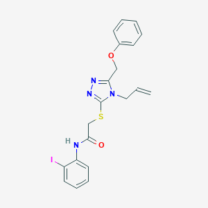 molecular formula C20H19IN4O2S B331316 2-{[4-allyl-5-(phenoxymethyl)-4H-1,2,4-triazol-3-yl]sulfanyl}-N-(2-iodophenyl)acetamide 