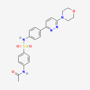 molecular formula C22H23N5O4S B3313166 N-(4-(N-(4-(6-morpholinopyridazin-3-yl)phenyl)sulfamoyl)phenyl)acetamide CAS No. 946346-99-2