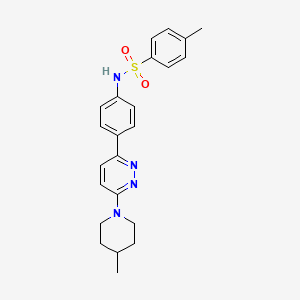 molecular formula C23H26N4O2S B3313177 4-methyl-N-(4-(6-(4-methylpiperidin-1-yl)pyridazin-3-yl)phenyl)benzenesulfonamide CAS No. 946347-13-3