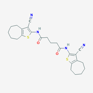 molecular formula C25H28N4O2S2 B331318 N,N'-bis(3-cyano-5,6,7,8-tetrahydro-4H-cyclohepta[b]thiophen-2-yl)pentanediamide 