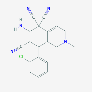 molecular formula C19H16ClN5 B331319 6-amino-8-(2-chlorophenyl)-2-methyl-2,3,8,8a-tetrahydro-5,5,7(1H)-isoquinolinetricarbonitrile 
