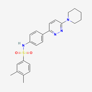 3,4-dimethyl-N-[4-(6-piperidin-1-ylpyridazin-3-yl)phenyl]benzenesulfonamide