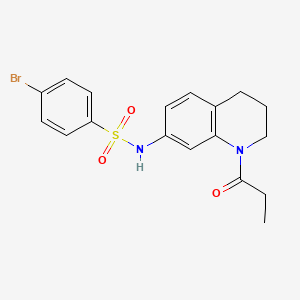 molecular formula C18H19BrN2O3S B3313204 4-bromo-N-(1-propionyl-1,2,3,4-tetrahydroquinolin-7-yl)benzenesulfonamide CAS No. 946349-31-1
