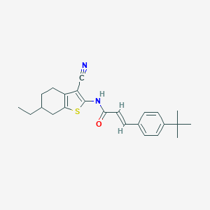 molecular formula C24H28N2OS B331321 3-(4-tert-butylphenyl)-N-(3-cyano-6-ethyl-4,5,6,7-tetrahydro-1-benzothien-2-yl)acrylamide 