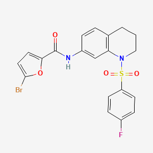 molecular formula C20H16BrFN2O4S B3313214 5-bromo-N-(1-((4-fluorophenyl)sulfonyl)-1,2,3,4-tetrahydroquinolin-7-yl)furan-2-carboxamide CAS No. 946350-05-6