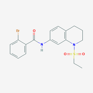 molecular formula C18H19BrN2O3S B3313235 2-bromo-N-(1-(ethylsulfonyl)-1,2,3,4-tetrahydroquinolin-7-yl)benzamide CAS No. 946352-04-1