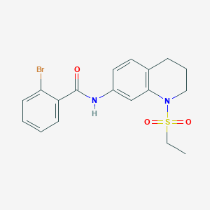 molecular formula C18H19BrN2O3S B3313235 2-bromo-N-[1-(ethanesulfonyl)-1,2,3,4-tetrahydroquinolin-7-yl]benzamide CAS No. 946352-04-1