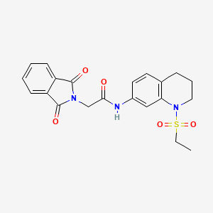 molecular formula C21H21N3O5S B3313237 2-(1,3-dioxoisoindolin-2-yl)-N-(1-(ethylsulfonyl)-1,2,3,4-tetrahydroquinolin-7-yl)acetamide CAS No. 946352-27-8