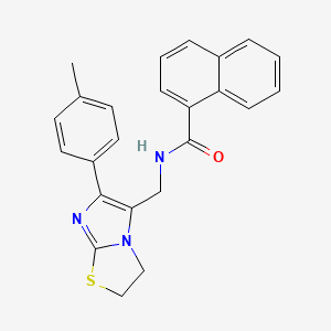 molecular formula C24H21N3OS B3313247 N-((6-(p-tolyl)-2,3-dihydroimidazo[2,1-b]thiazol-5-yl)methyl)-1-naphthamide CAS No. 946352-80-3