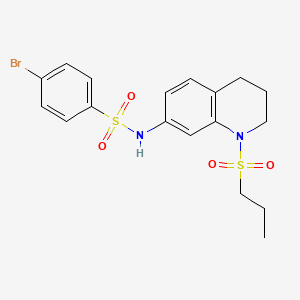 molecular formula C18H21BrN2O4S2 B3313252 4-bromo-N-(1-(propylsulfonyl)-1,2,3,4-tetrahydroquinolin-7-yl)benzenesulfonamide CAS No. 946352-83-6