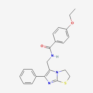 molecular formula C21H21N3O2S B3313259 4-ethoxy-N-((6-phenyl-2,3-dihydroimidazo[2,1-b]thiazol-5-yl)methyl)benzamide CAS No. 946353-86-2