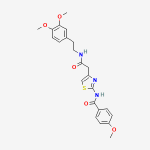 molecular formula C23H25N3O5S B3313297 N-(4-(2-((3,4-dimethoxyphenethyl)amino)-2-oxoethyl)thiazol-2-yl)-4-methoxybenzamide CAS No. 946357-77-3