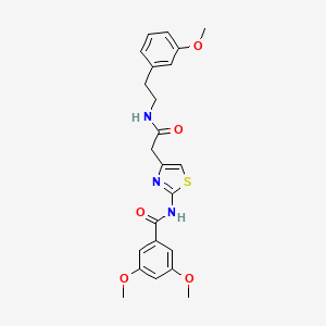 molecular formula C23H25N3O5S B3313327 3,5-dimethoxy-N-(4-(2-((3-methoxyphenethyl)amino)-2-oxoethyl)thiazol-2-yl)benzamide CAS No. 946358-35-6